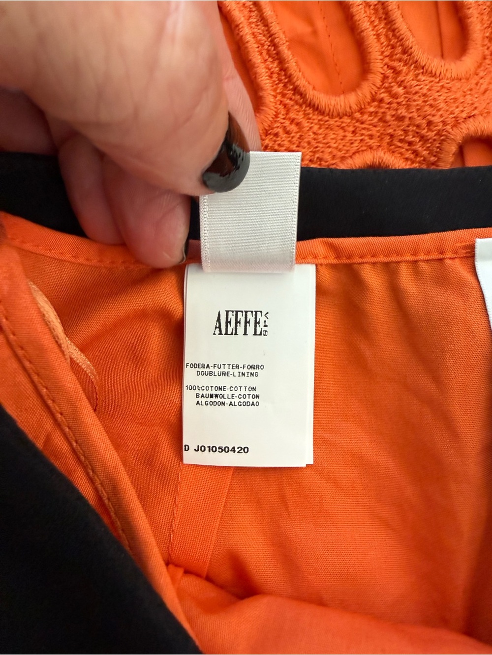 NWT Moschino Couture Orange and Black Patterned Pencil Skirt - Picture 6 of 8